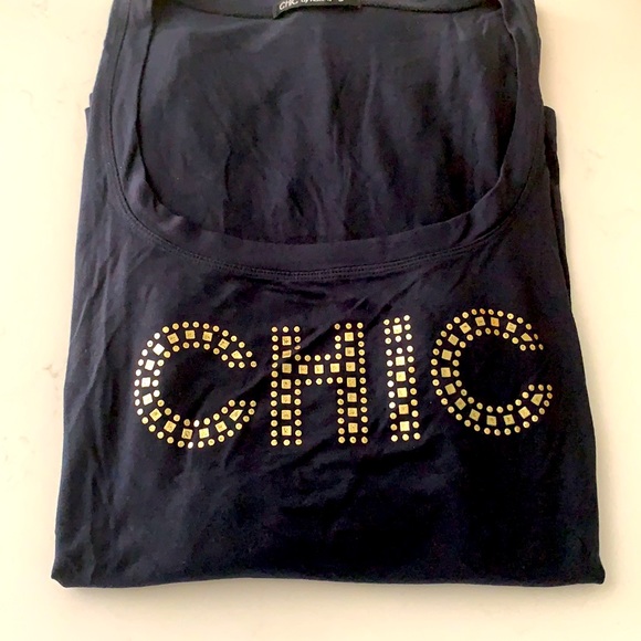 CHIC Women’s black stretch long sleeve top🟢 - Picture 7 of 8